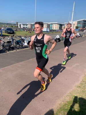 Youth and Junior athletes racing in Llanelli